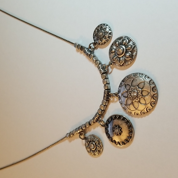 Source Unknown Jewelry Antique Silver Plated Boho Inspired Necklace
